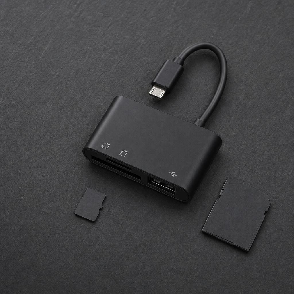 USB-C Kartenleser mit microSD- und SD-Karte