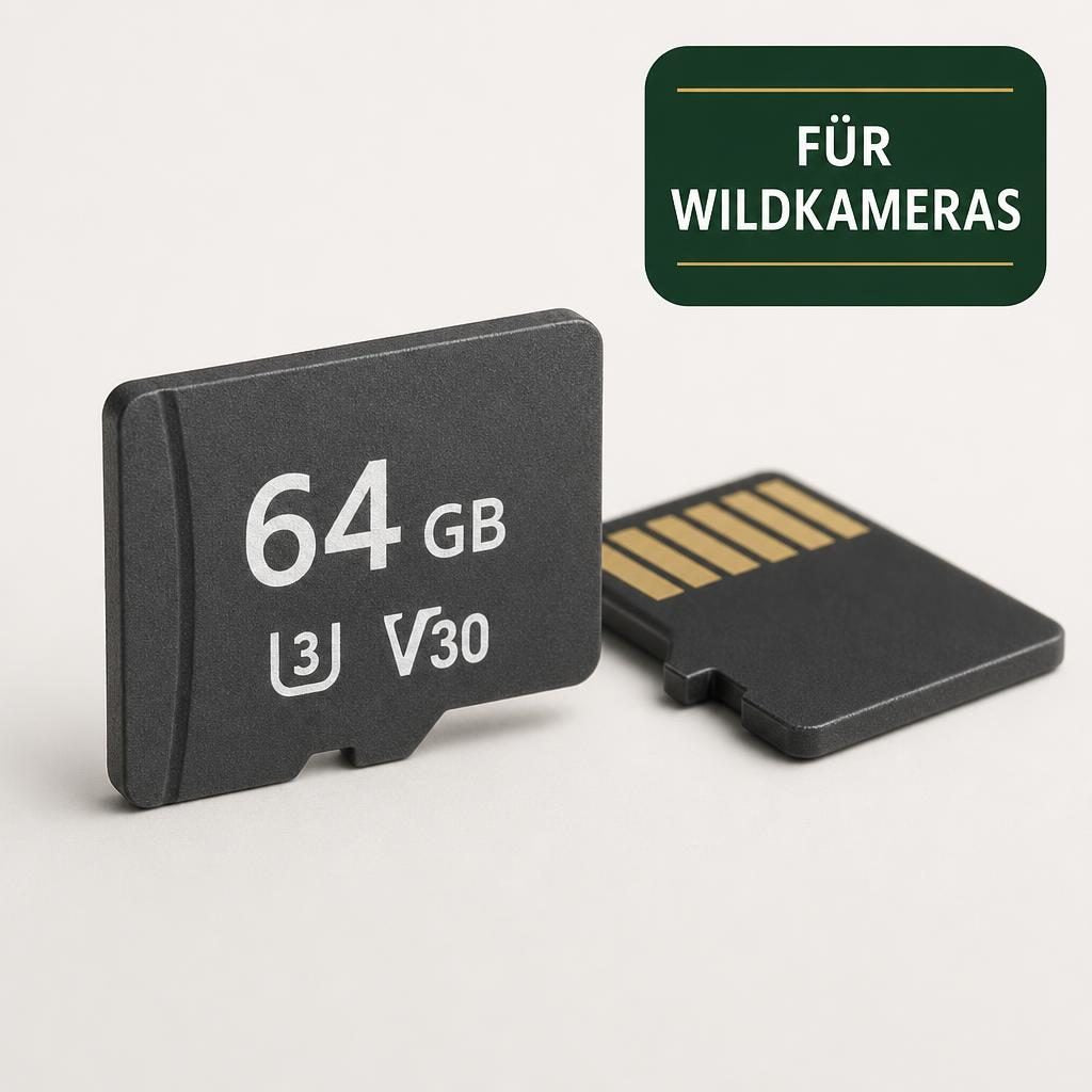 microSD-Karte 64 GB mit U3 und V30 für Wildkameras